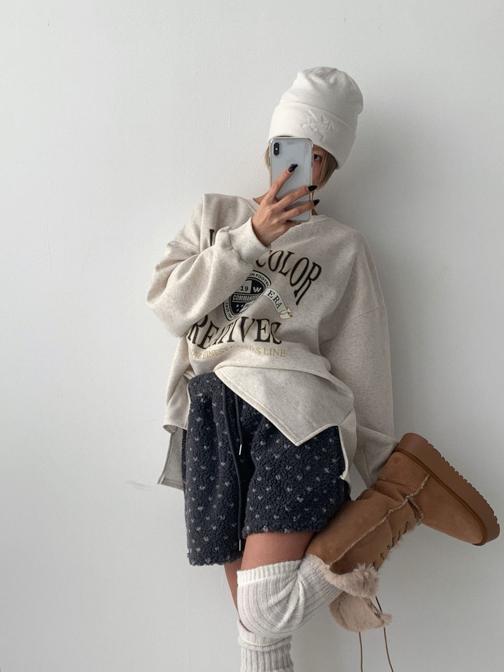 Watercolor Creatives Fleece-Lined Oversized Sweatshirt Vintage Collegiate Graphic Top - Luckyplanetusa