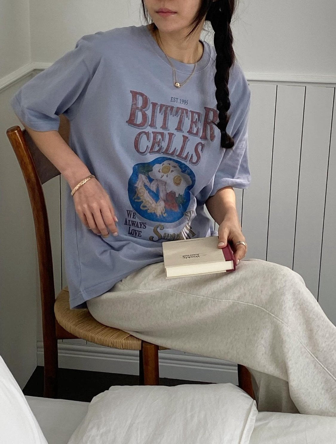 Bitter Cells Washed Cotton Lounge Tee Made in Korea - Luckyplanetusa