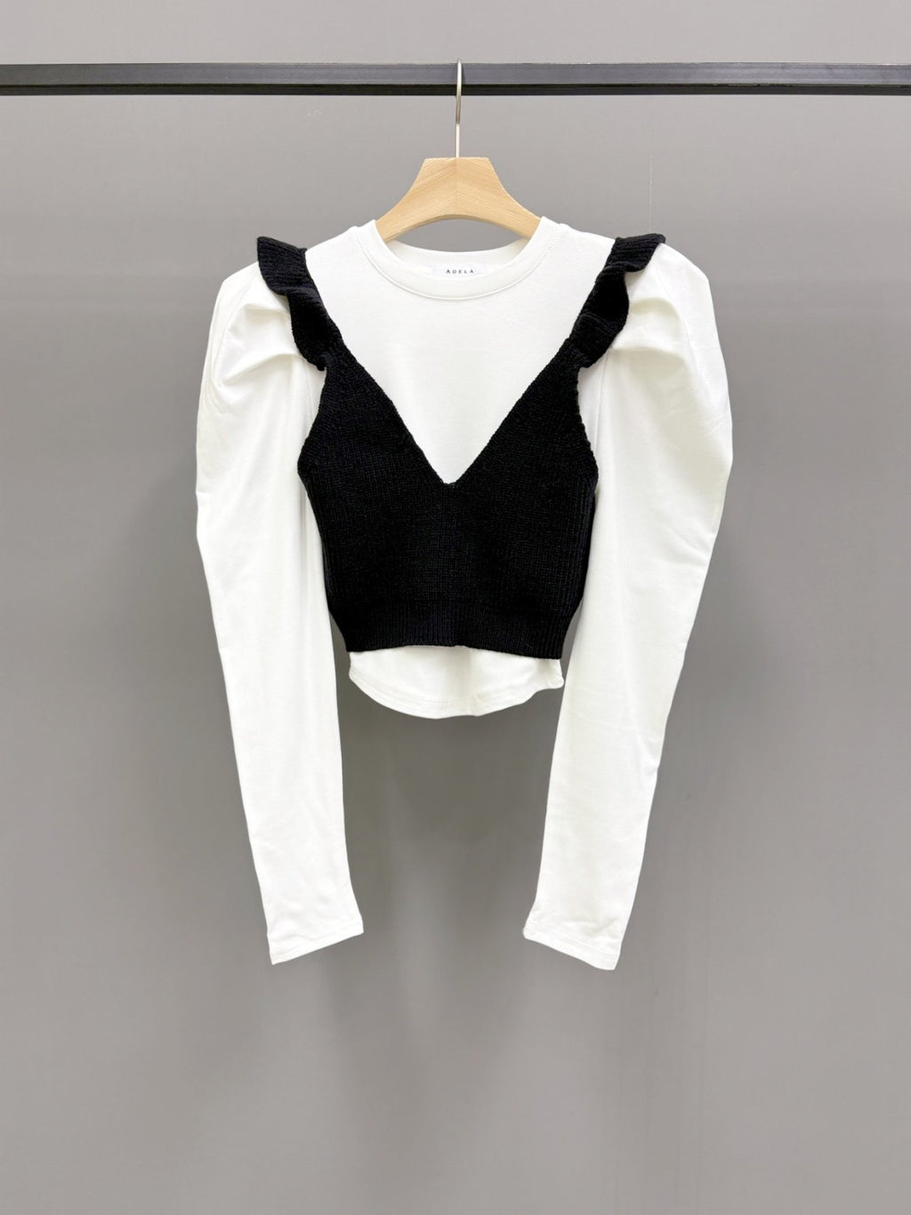 Romantic Layered Knit Ruffle Top