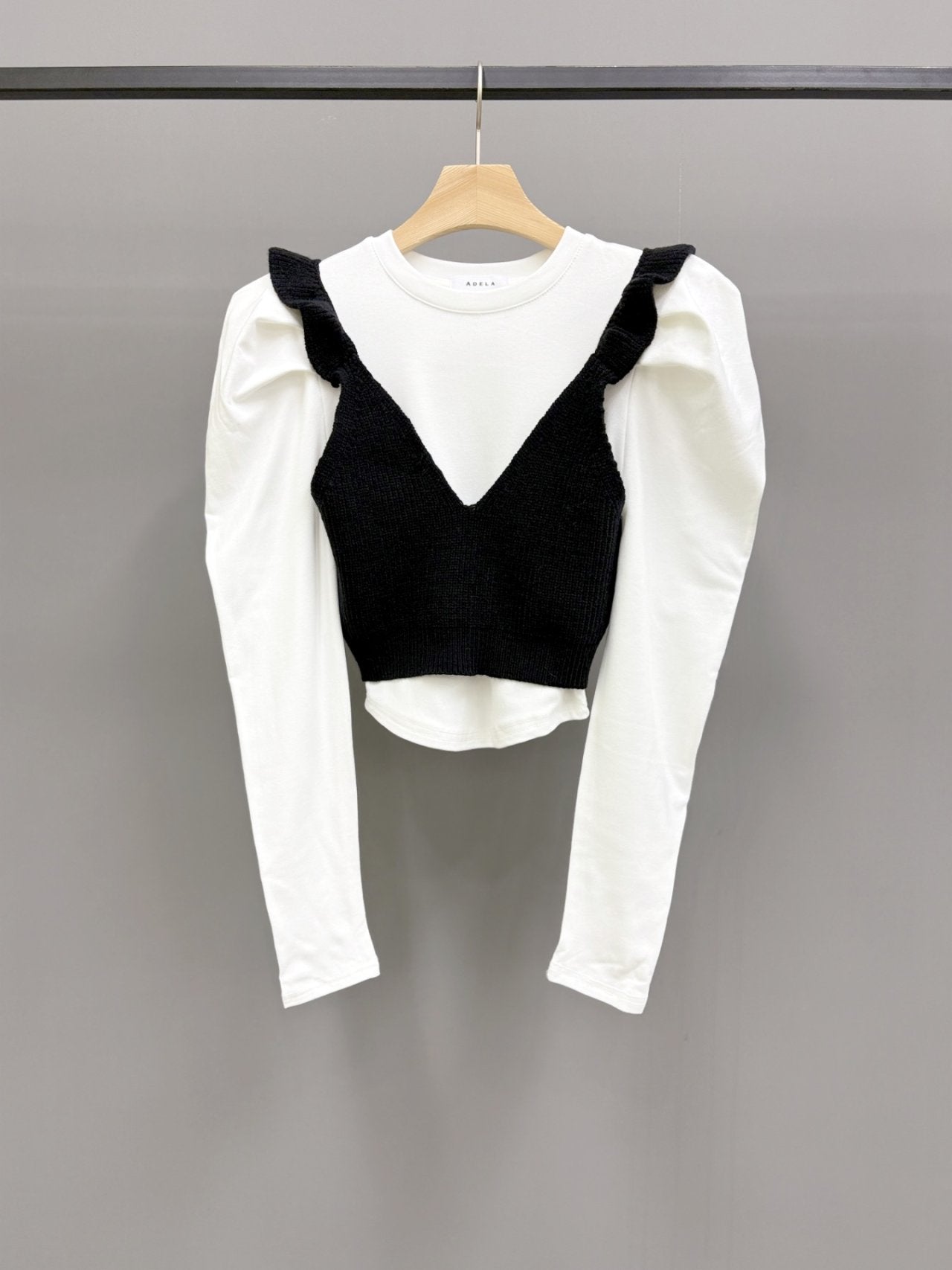 Romantic Layered Knit Ruffle Top