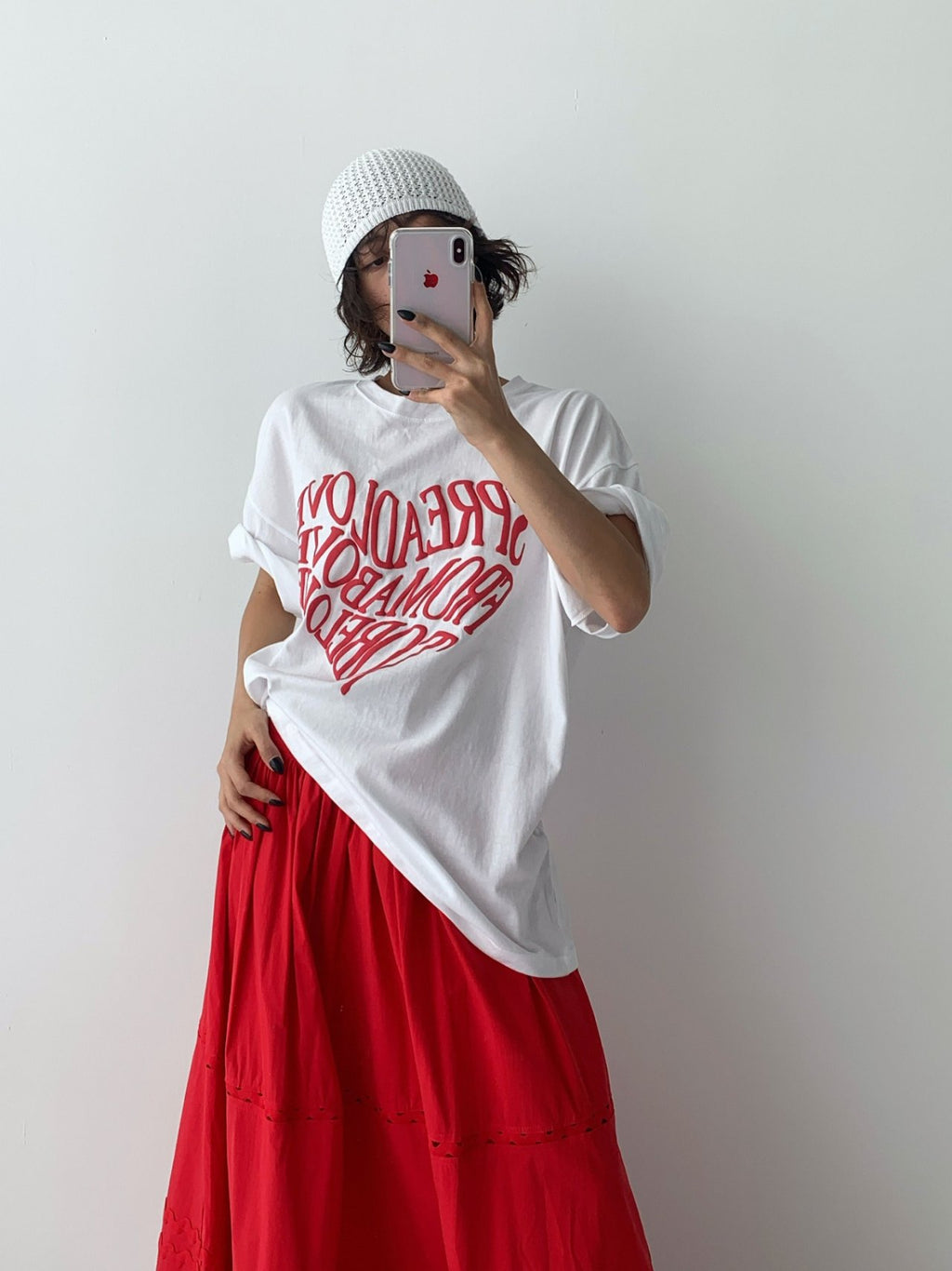 Spread Love Heart Graphic 100% Cotton Tee Made in Korea - Luckyplanetusa