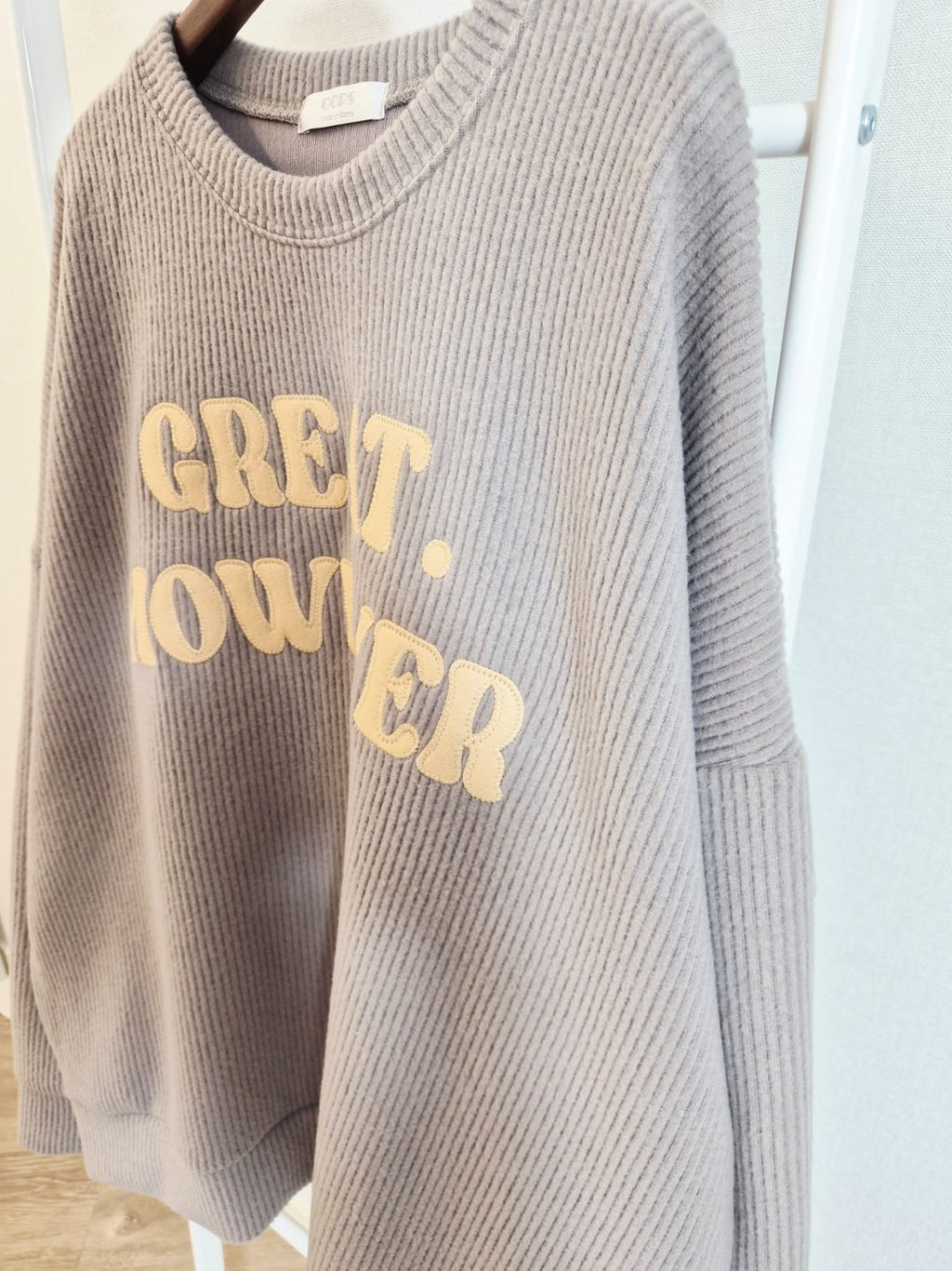 Great However Oversized Ribbed Sweatshirt – Made in Korea