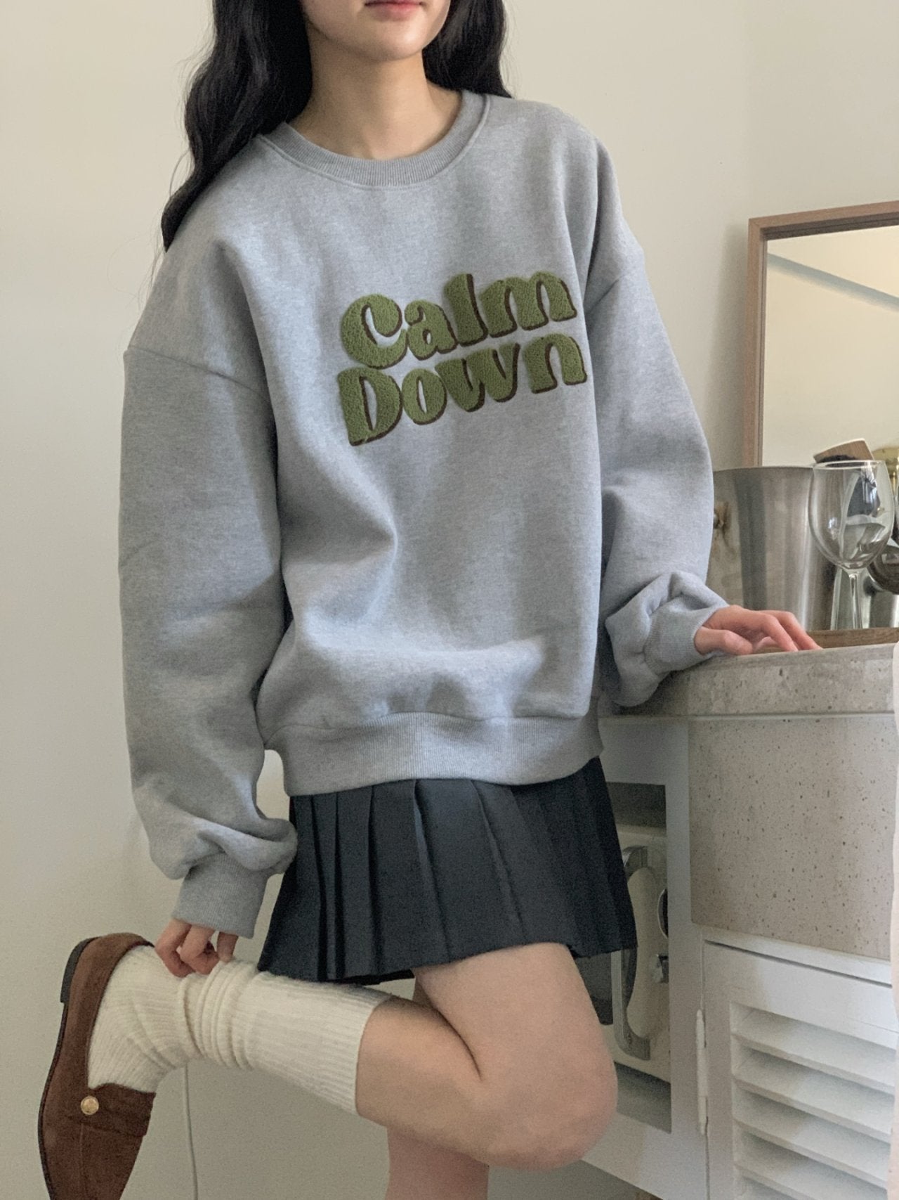 Calm Down Fleece-Lined Sweatshirt