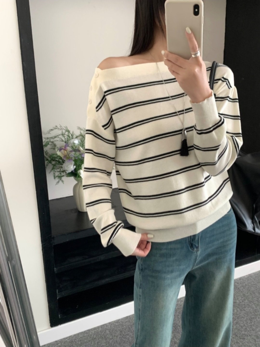 Cozy Line Button Shoulder Knit Top - Luckyplanetusa