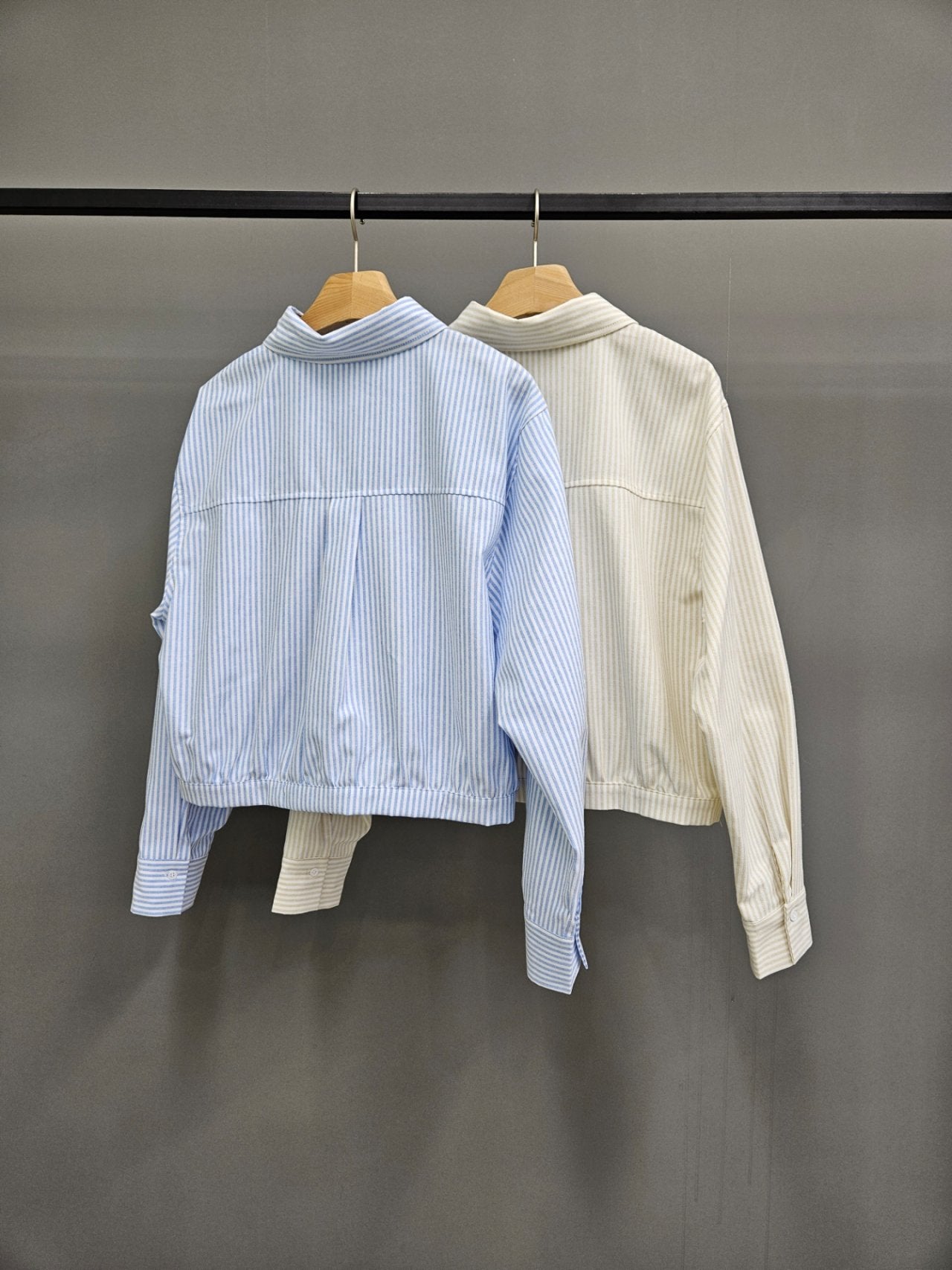 Classic Cropped Stripe Shirt Made in Korea