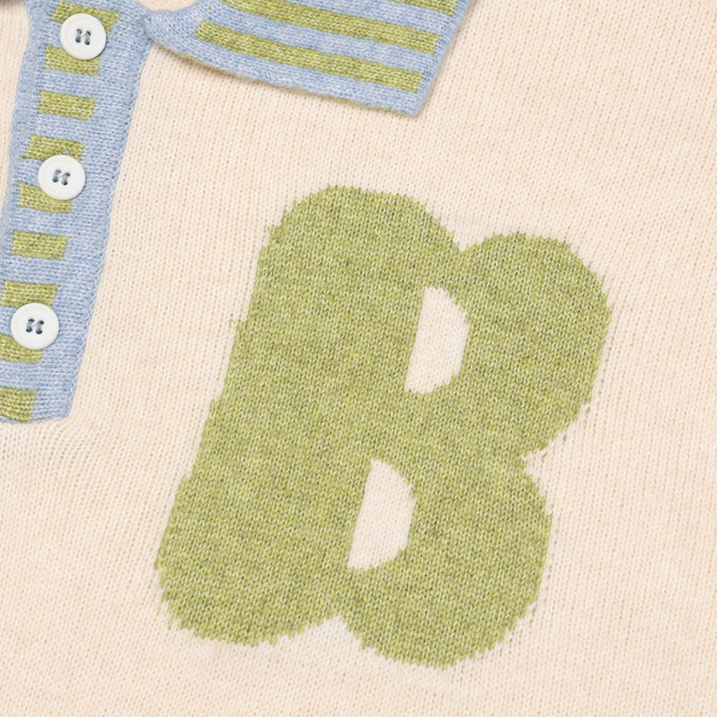 B-Point Cash Intarsia Collar Knit Made in Korea