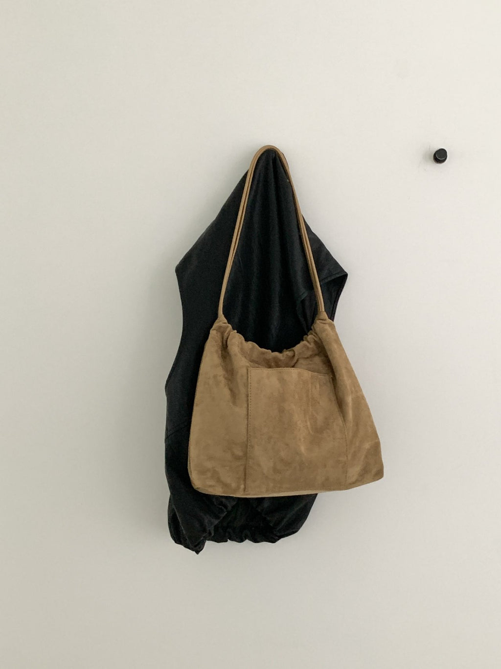 Stella Soft Suede Gather Bucket Bag