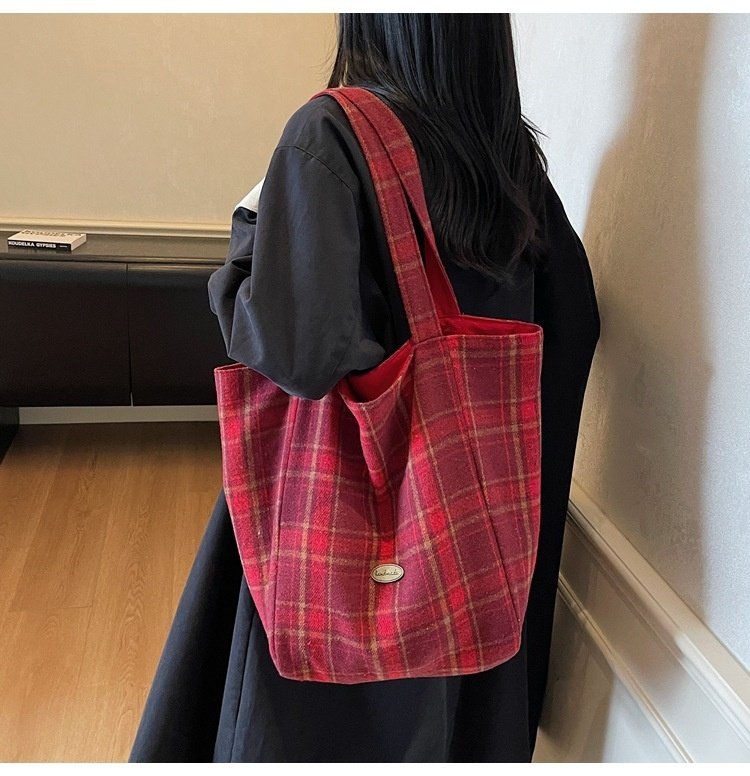 Reversible Check Daily Tote Bag