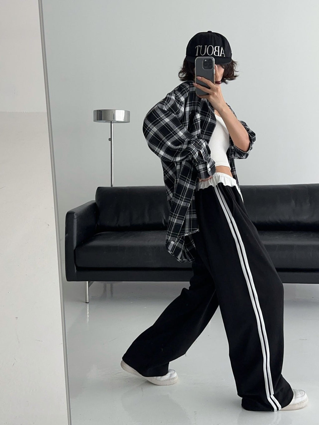 Dual Line Relaxed Wide Jogger Pants - Luckyplanetusa