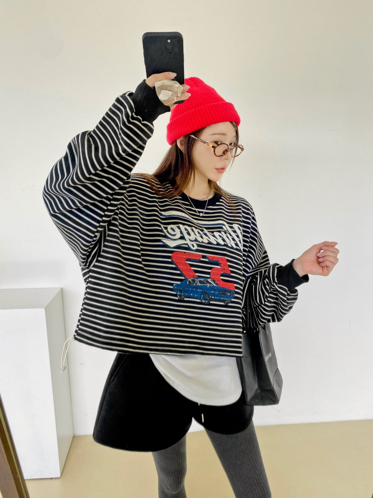 Vintage 52 Striped Drawstring Sweatshirt – Made in Korea - Luckyplanetusa
