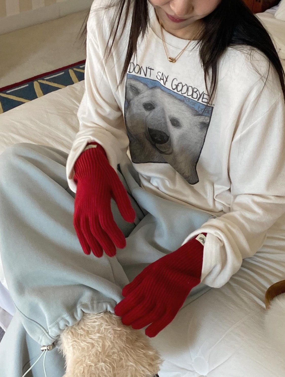 Polar Bear Cozy Fleece Long Sleeve Tee