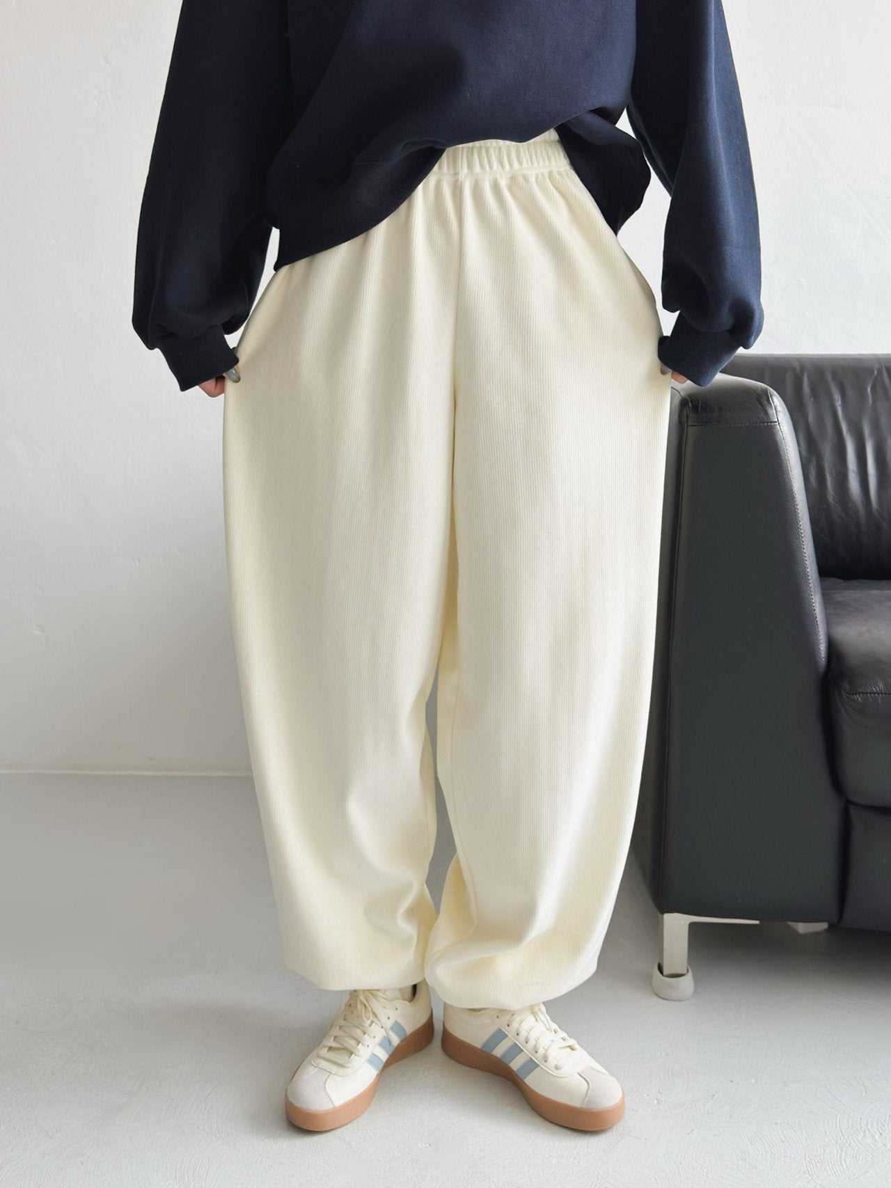 Velvet Minky Fleece-Lined Jogger Pants Big Size Overfit