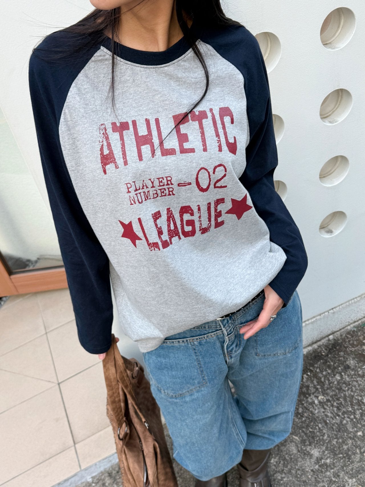 Vintage Athletic Raglan Long Sleeve Tee