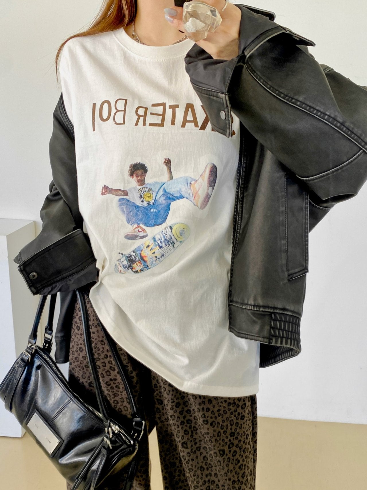 Skater Boi Graphic Oversized Tee - Luckyplanetusa