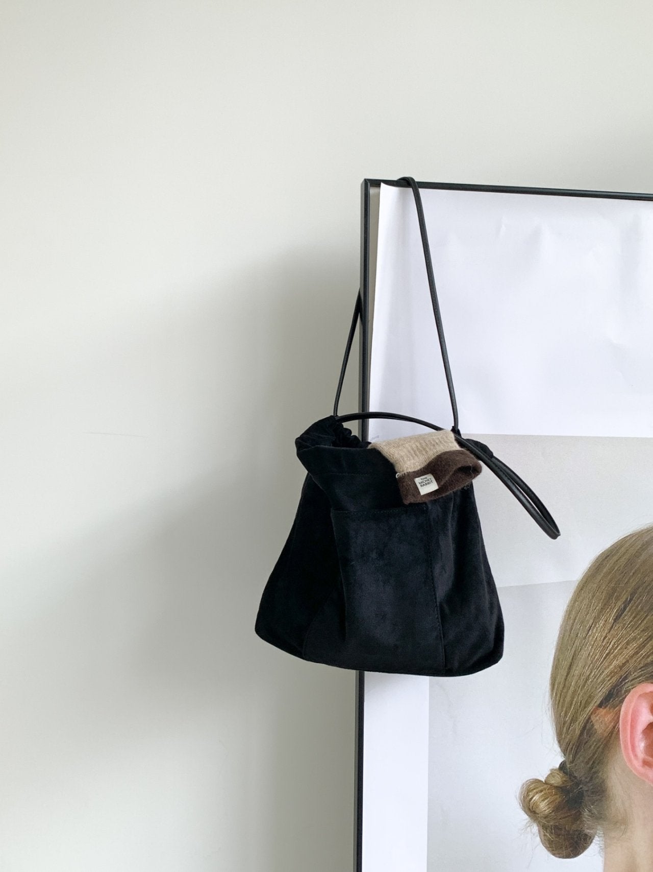 Stella Soft Suede Gather Bucket Bag