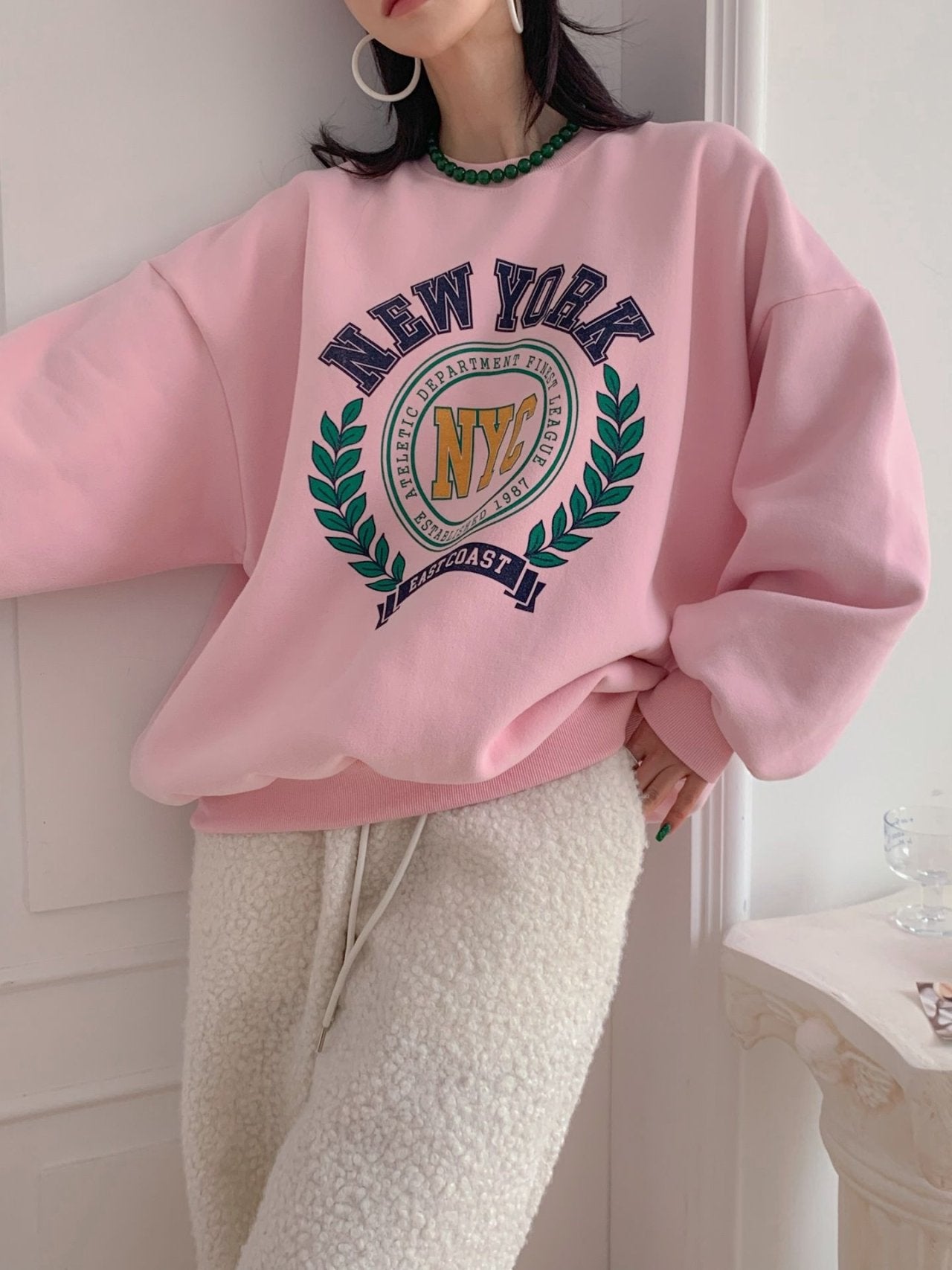 New York Graphic Oversized Sweatshirt – Made in Korea