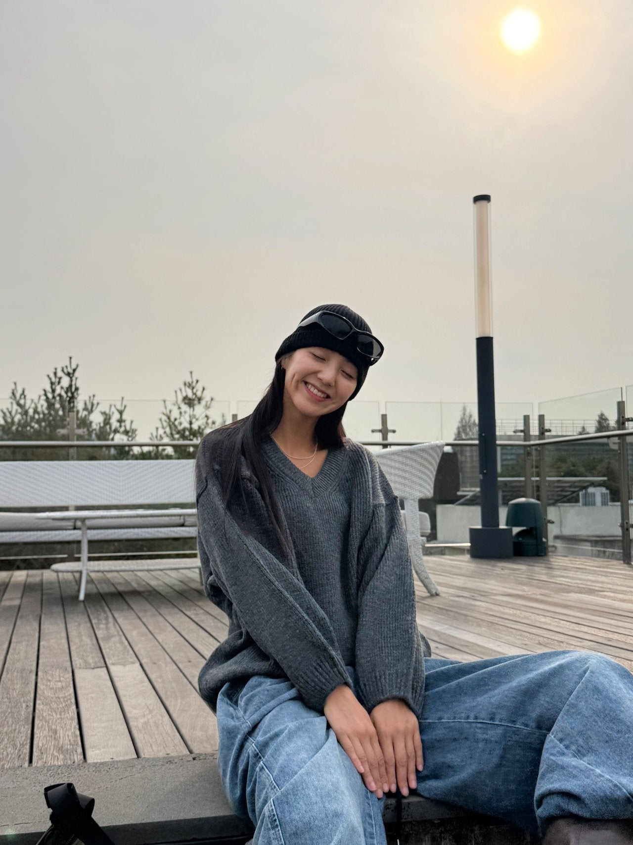 Soft Balance V-Neck Relaxed Knit Sweater Made in Korea