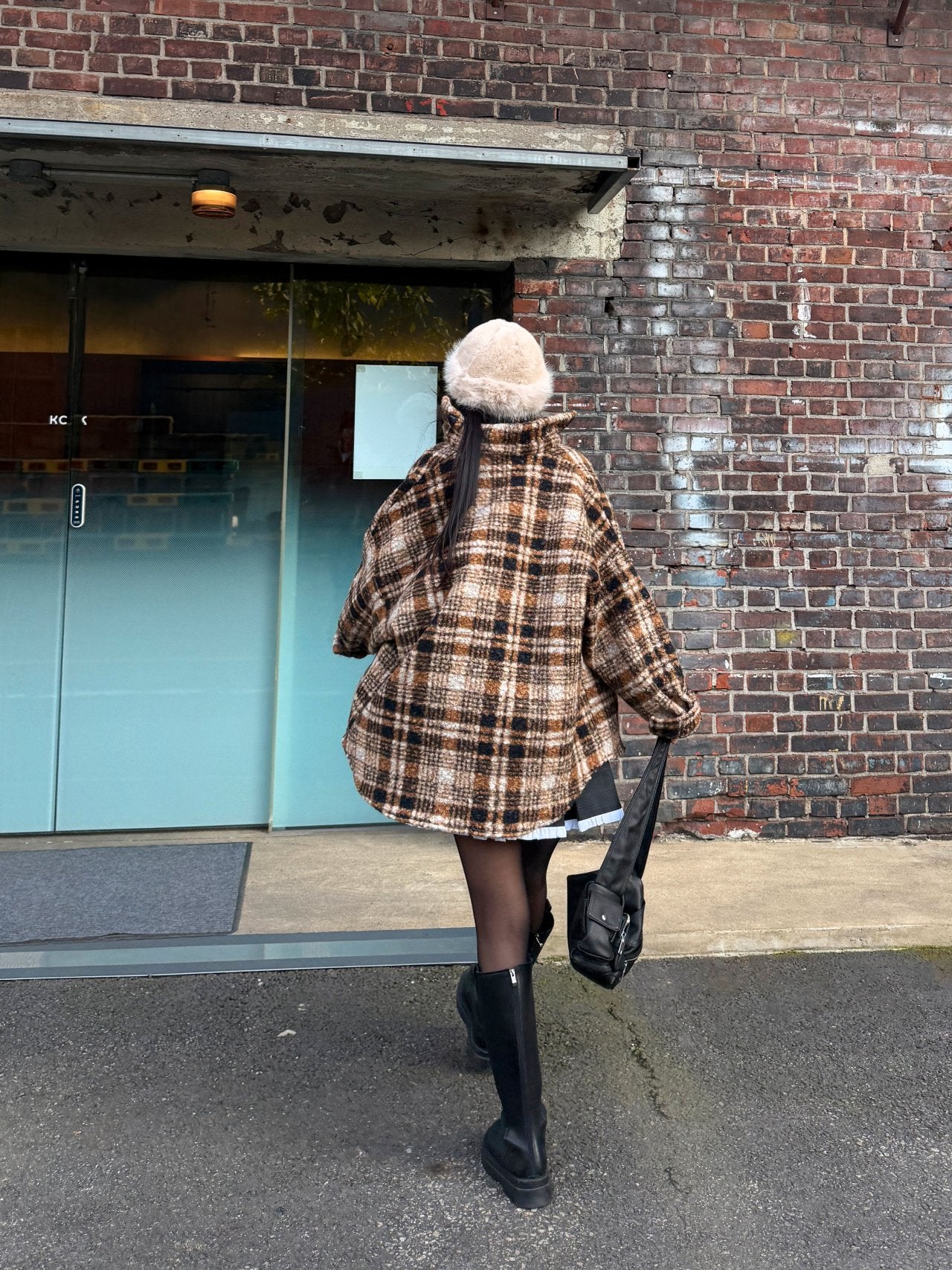 Soft Brushed Oversized Plaid Jacket