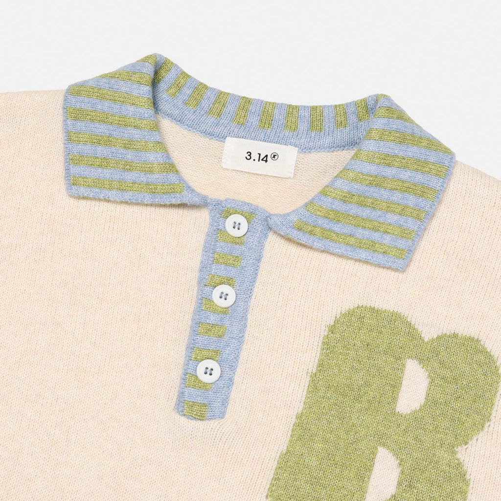 B-Point Cash Intarsia Collar Knit Made in Korea
