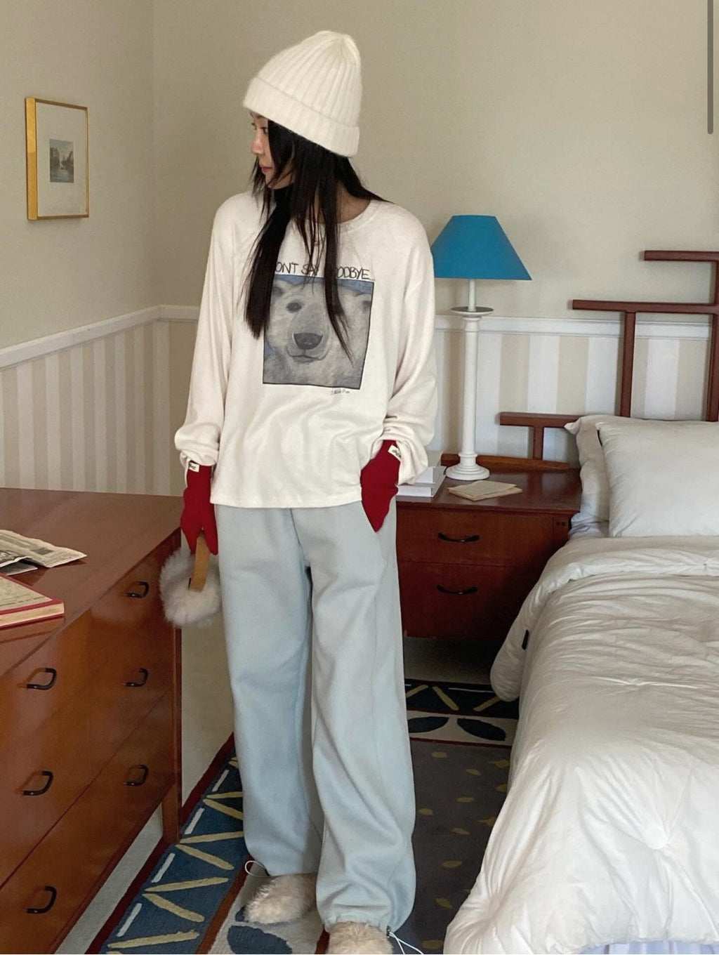 Polar Bear Cozy Fleece Long Sleeve Tee