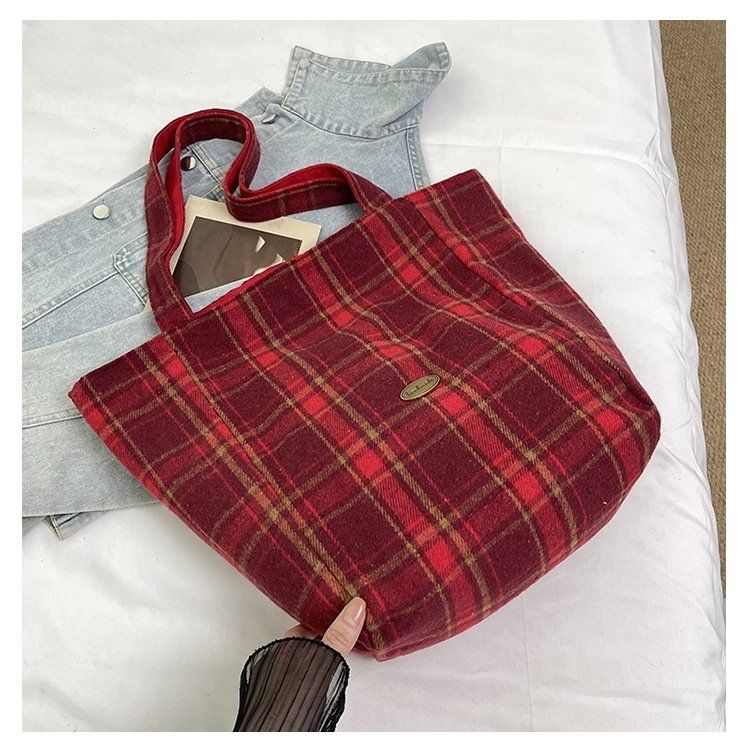 Reversible Check Daily Tote Bag