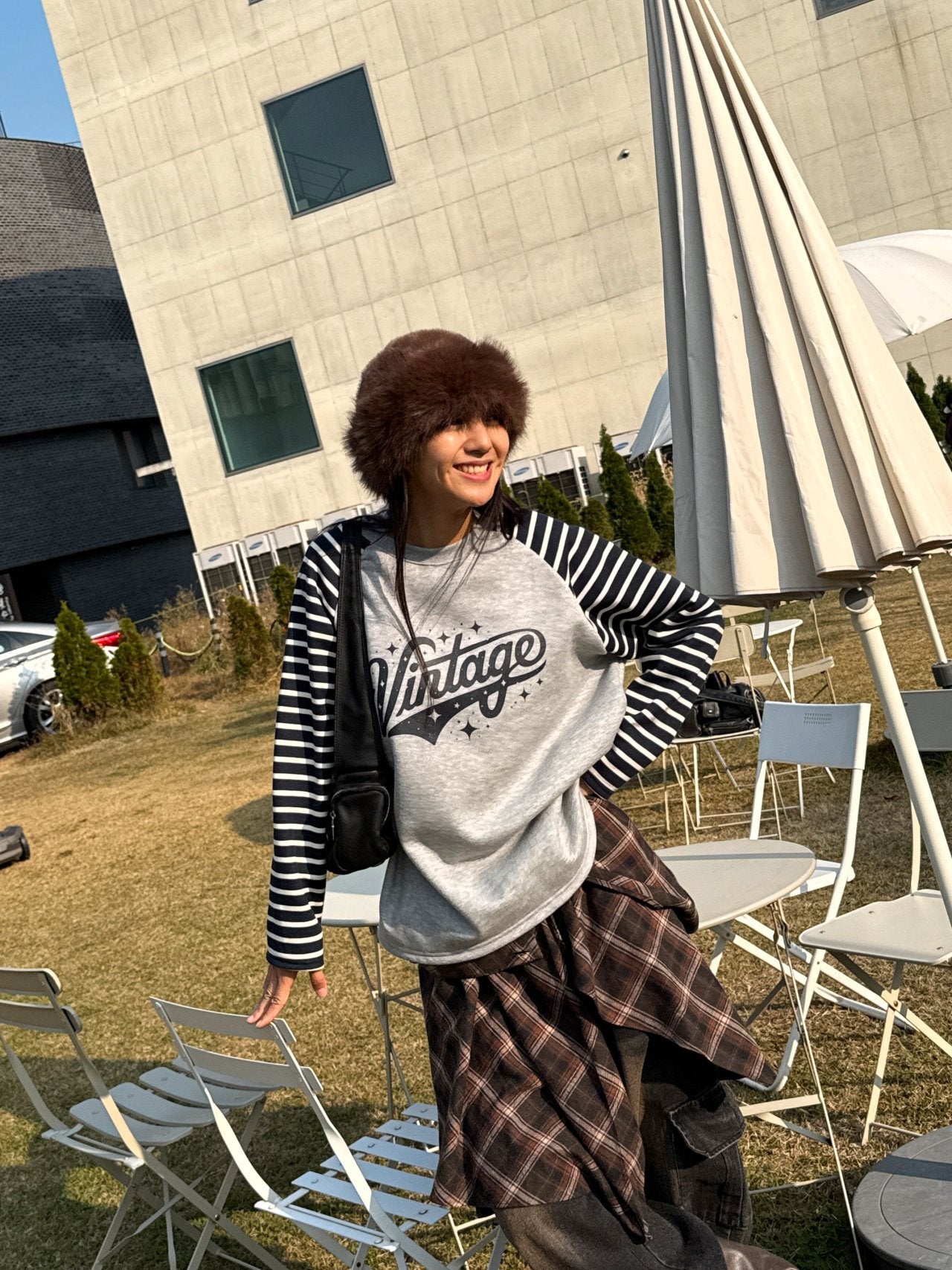 Vintage Stripe Raglan Sweatshirt
