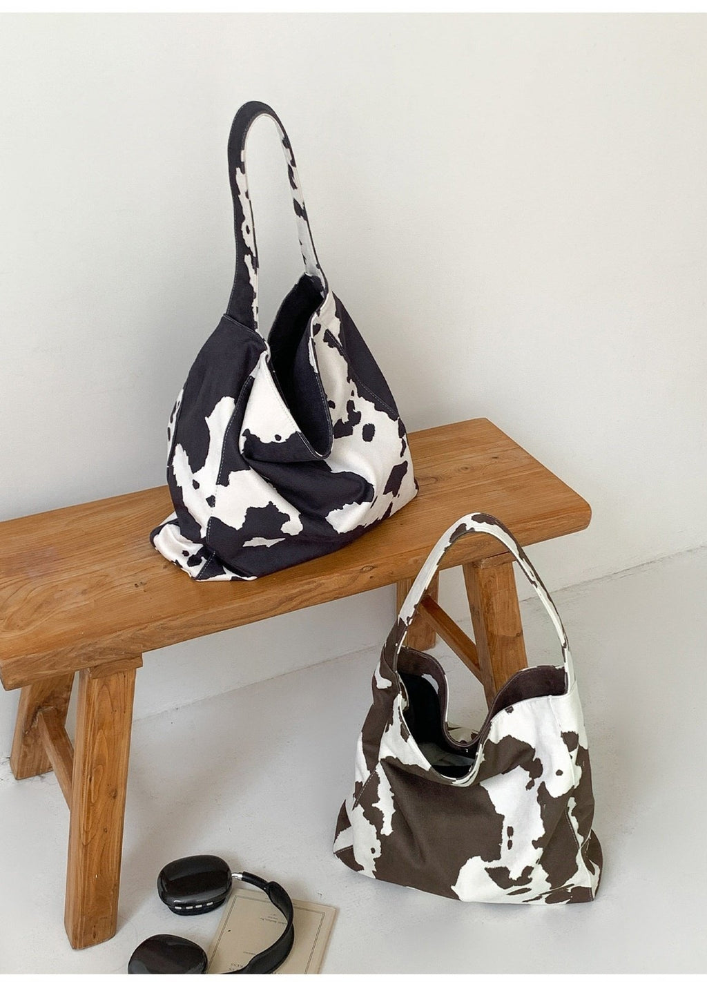Cow Suede Pattern Soft Shoulder Bag