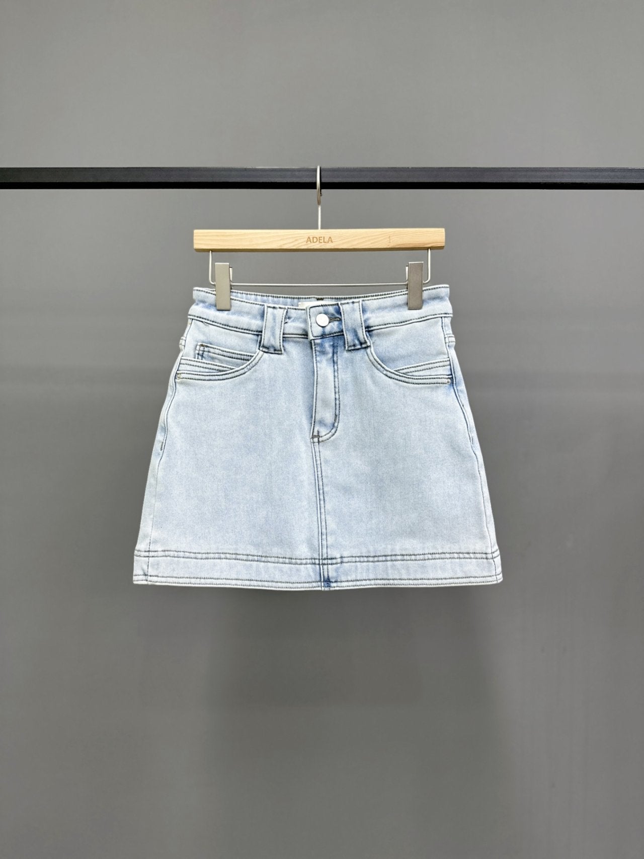 Cozy Fleece-Lined Daily Denim Skirt