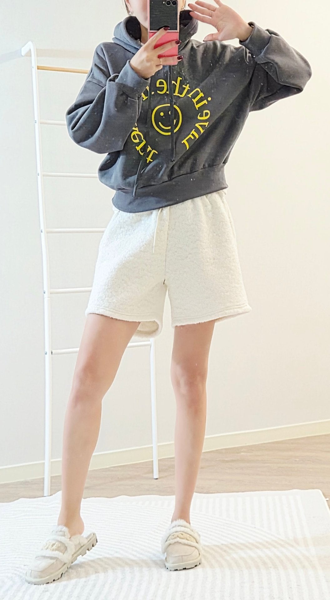 Live in the Moment Smiley Cropped Hoodie