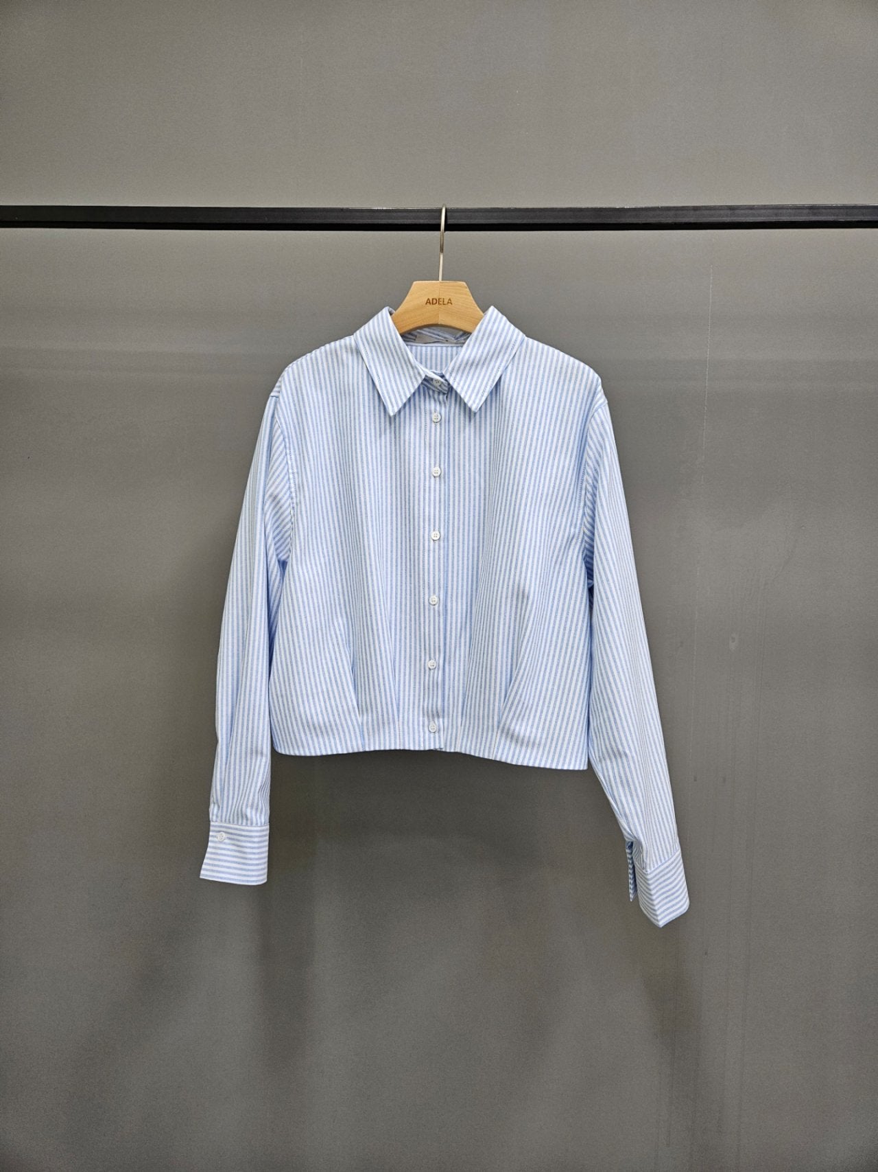 Classic Cropped Stripe Shirt Made in Korea