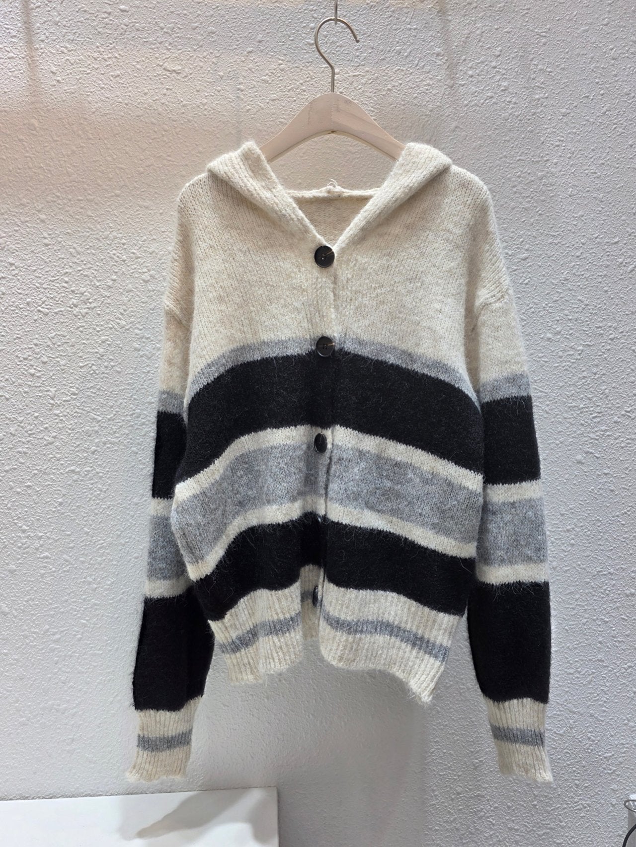 Lucky Stripe Cozy Hood Cardigan