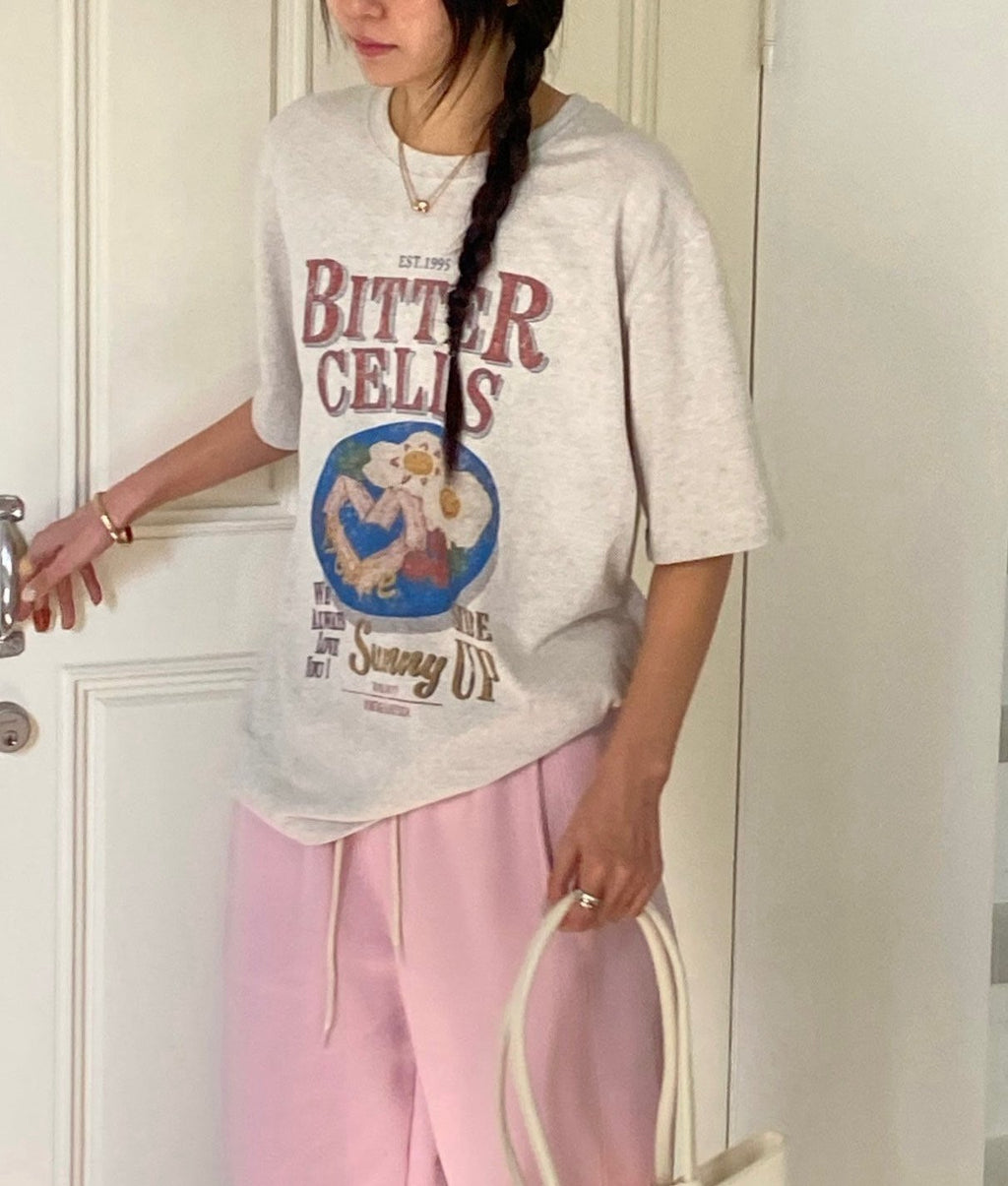 Bitter Cells Washed Cotton Lounge Tee Made in Korea - Luckyplanetusa