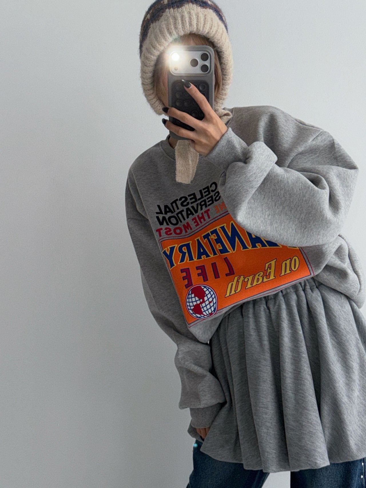 Planetary Life Graphic Sweatshirt Made in Korea