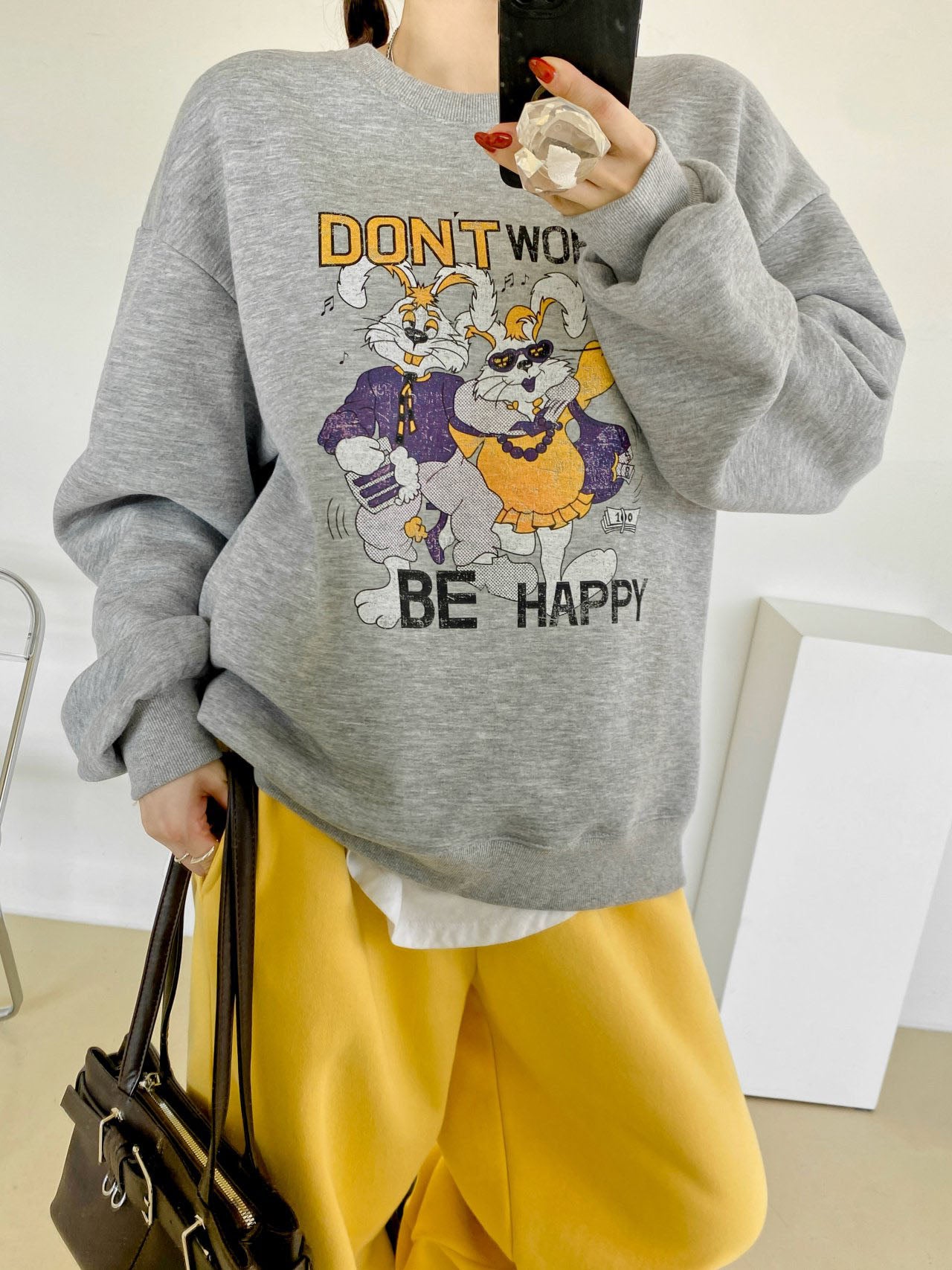 Don’t Worry Be Happy Dancing Bunny Sweatshirt