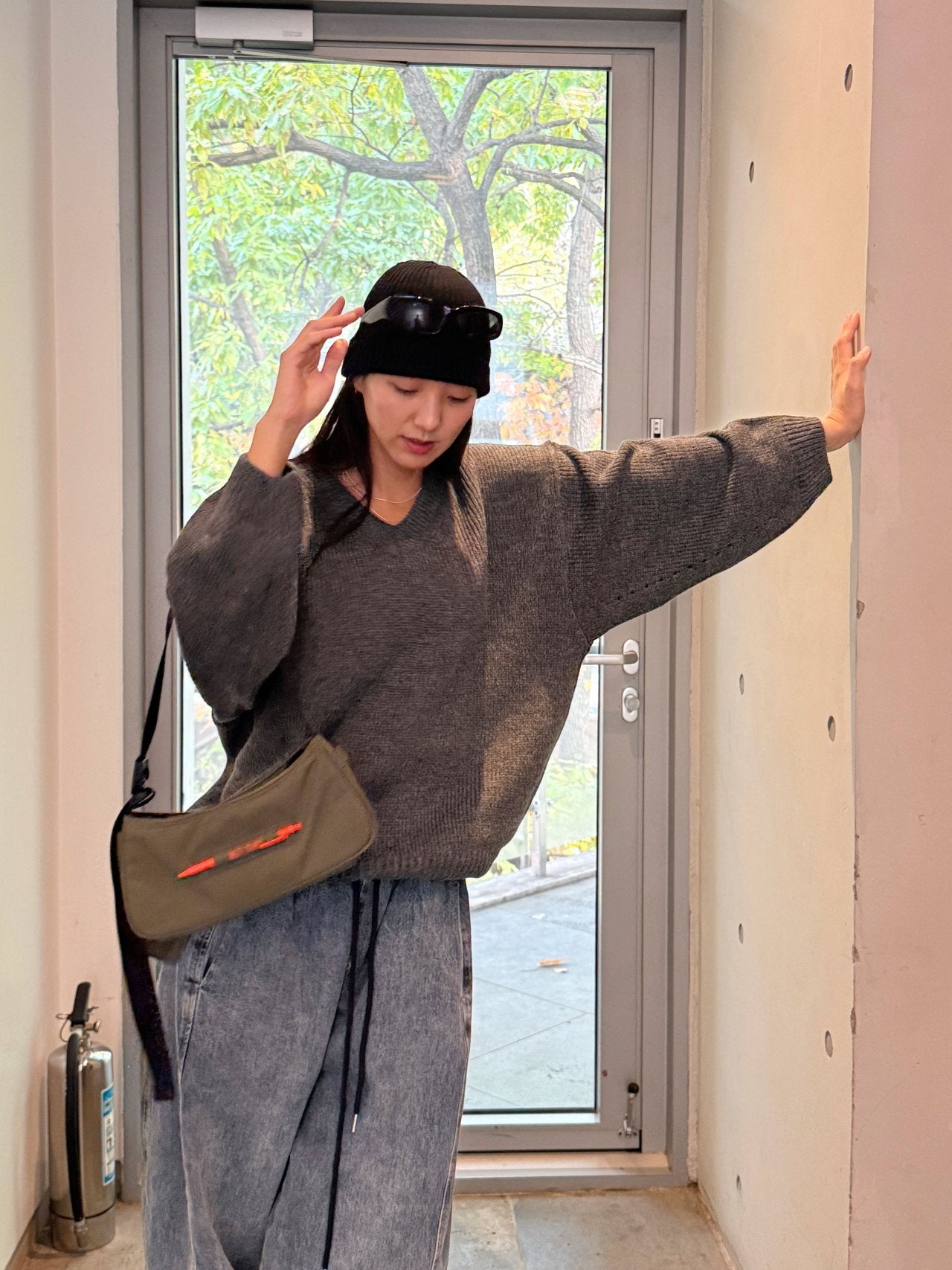 Soft Balance V-Neck Relaxed Knit Sweater Made in Korea