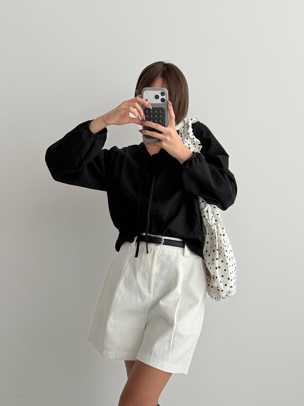 Soft Ribbon Pintuck Blouse Made in Korea