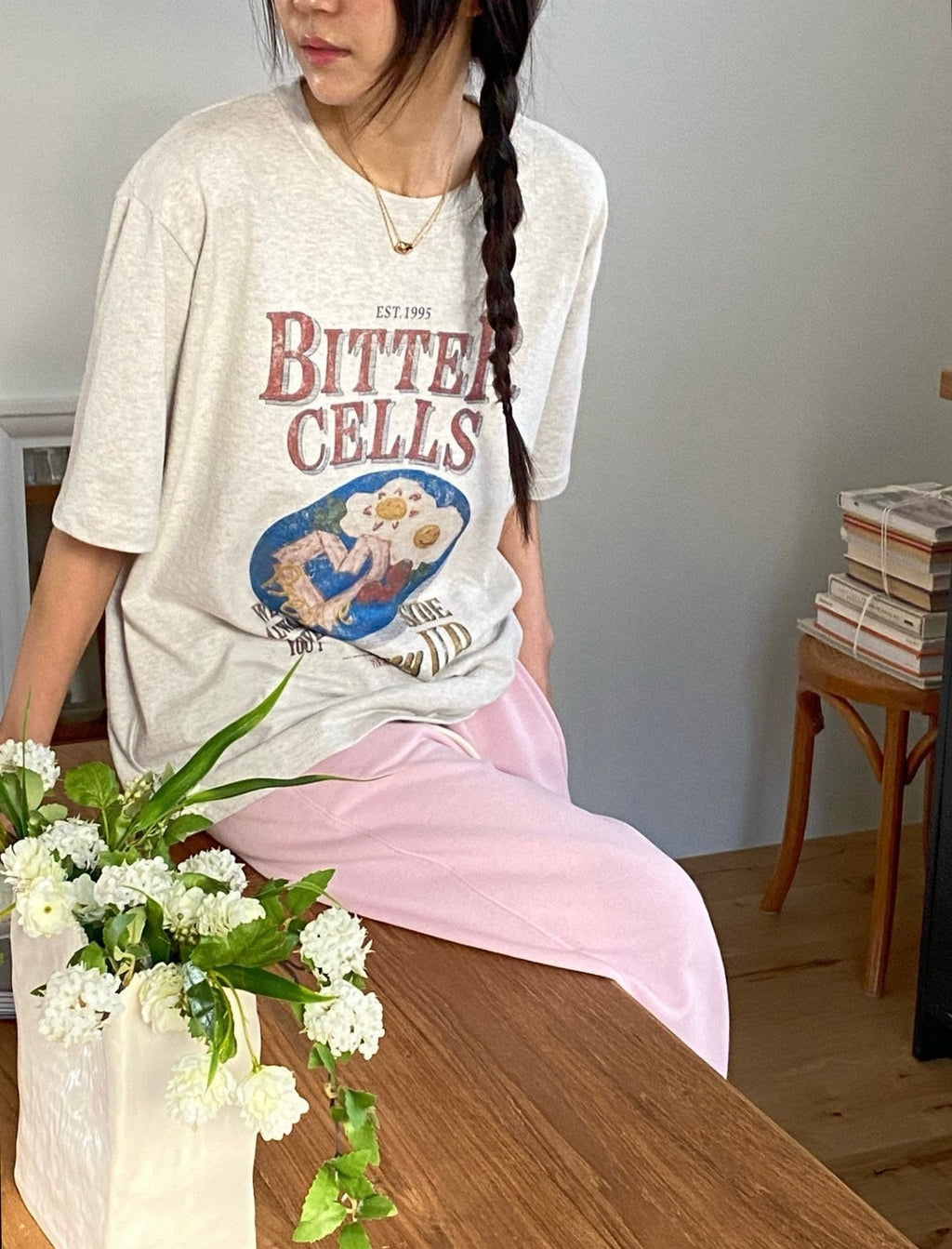 Bitter Cells Washed Cotton Lounge Tee Made in Korea - Luckyplanetusa