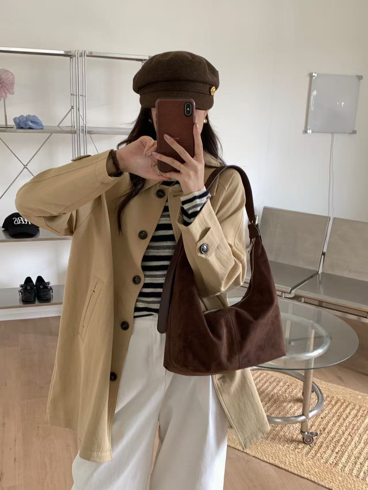 Rachel Soft Suede Daily Hobo Bag