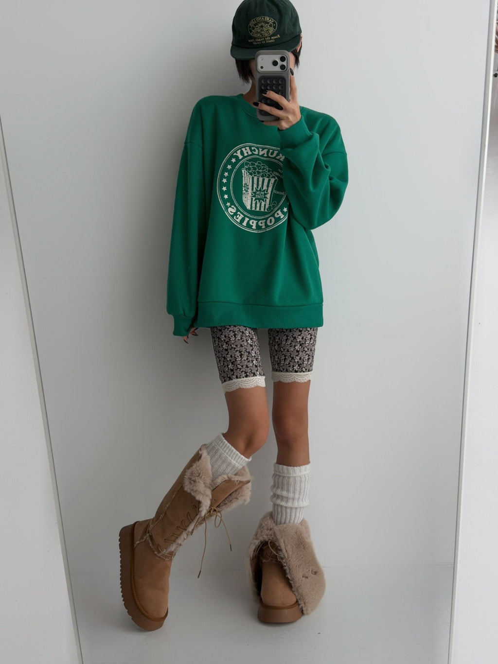 Crunchy Poppies Fleece Graphic Sweatshirt Made in Korea