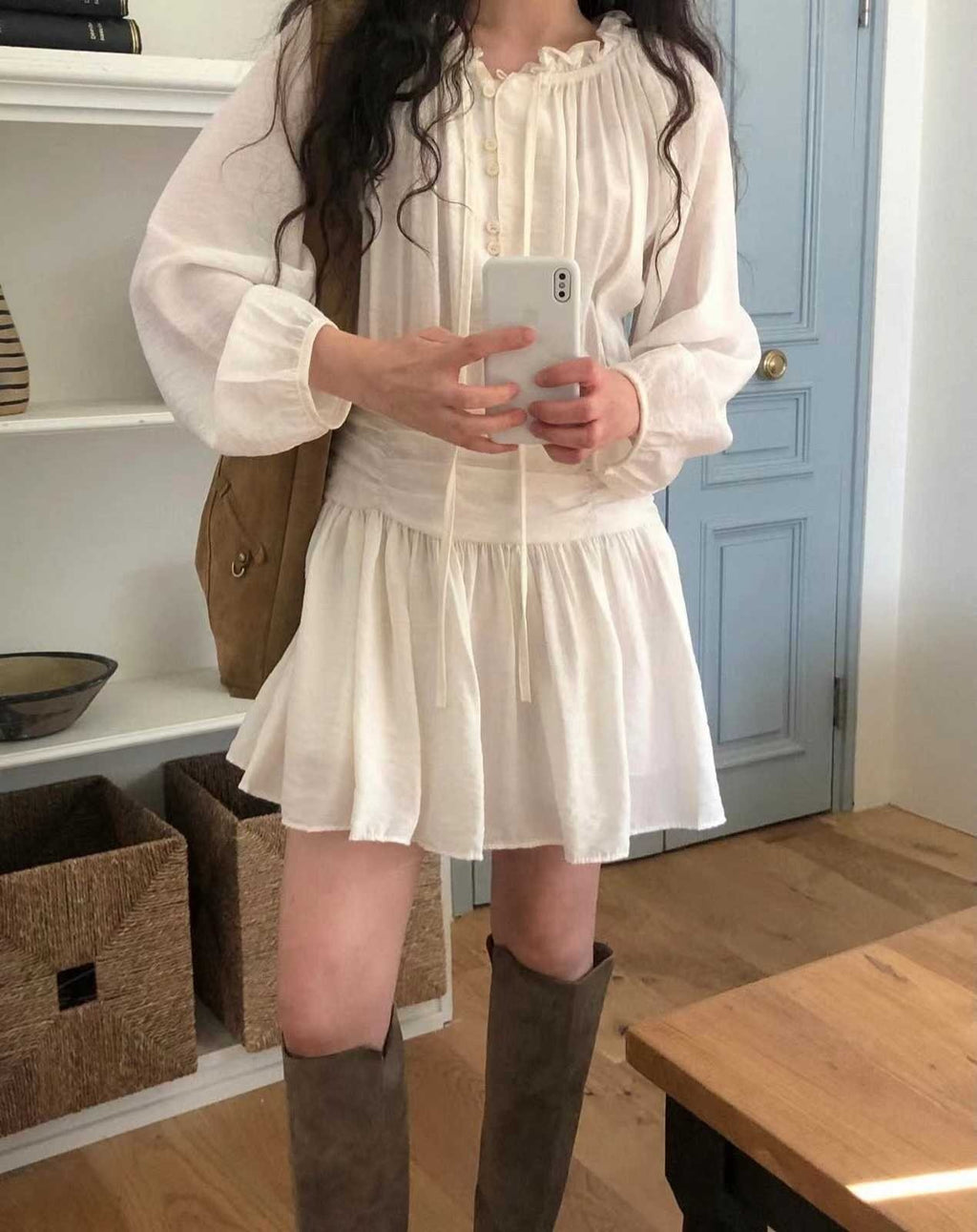 Soft Muse Smocked Mini Dress - Luckyplanetusa
