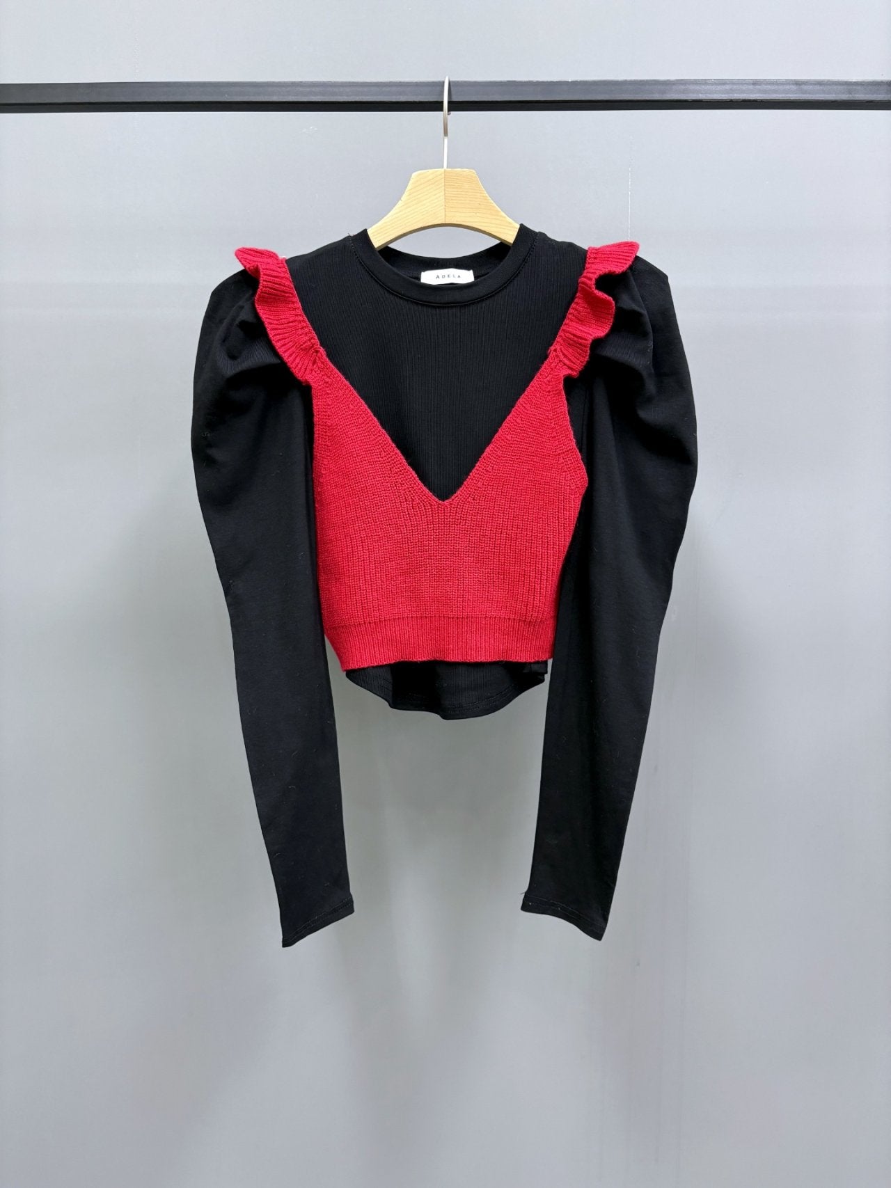 Romantic Layered Knit Ruffle Top