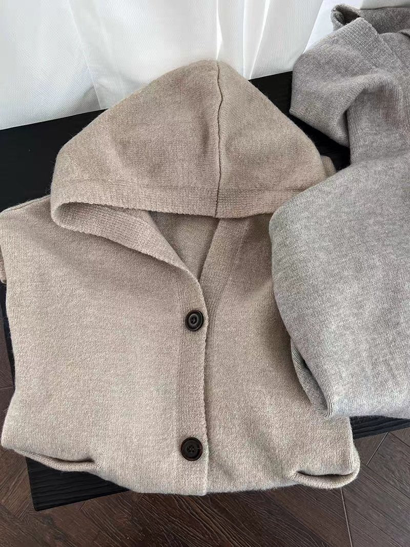 Amanda Hooded Knit Vest  Free Size Relaxed fit