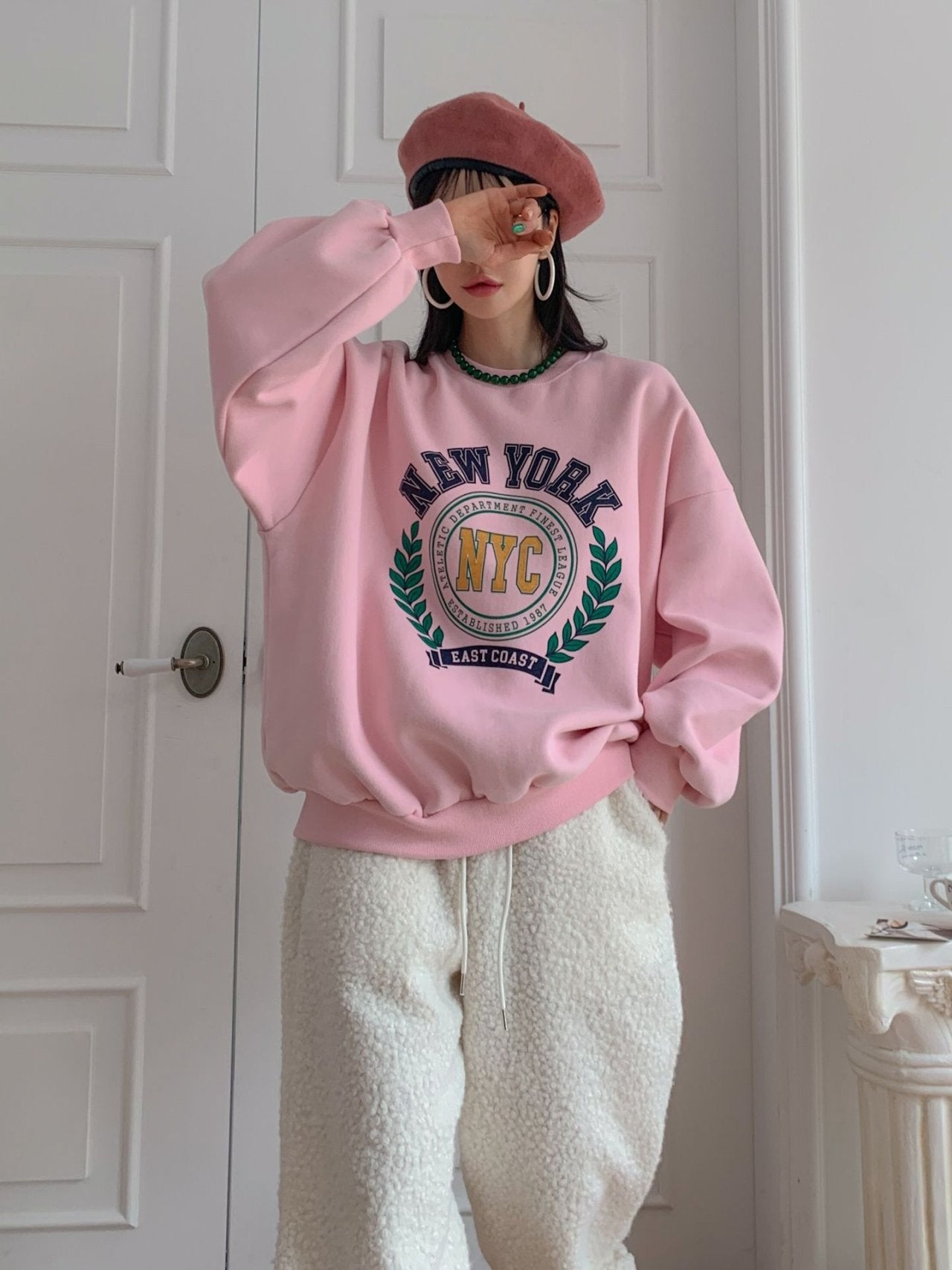 New York Graphic Oversized Sweatshirt – Made in Korea