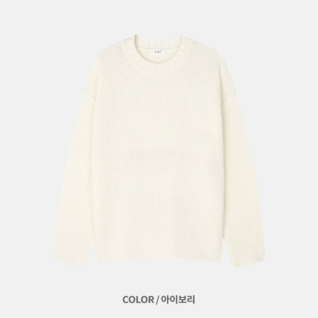 Embossed Good Day Graphic Heavy Knit Sweater Made in Korea