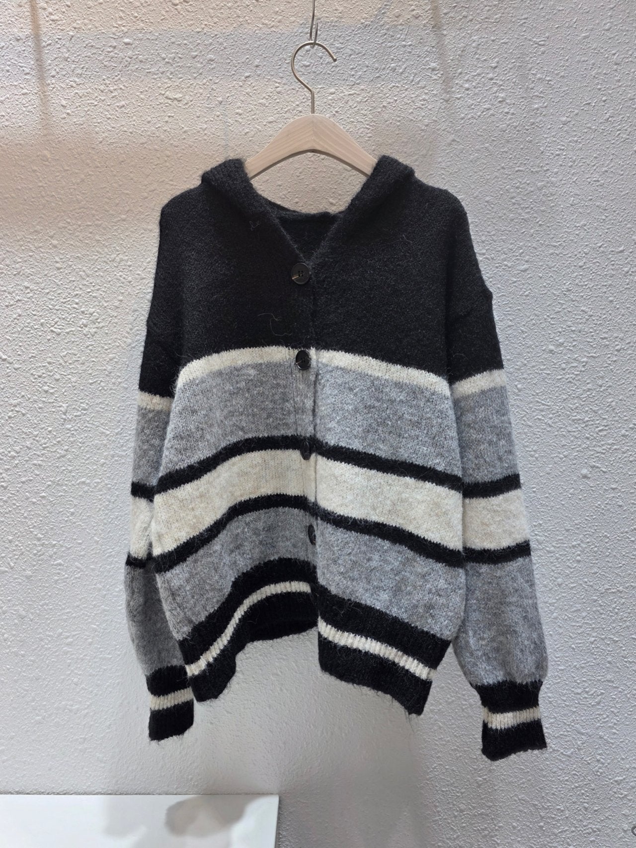 Lucky Stripe Cozy Hood Cardigan