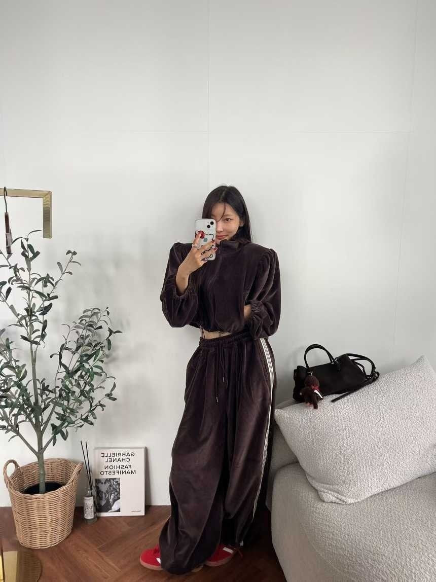 Velour Track Puff Zip-Up Set
