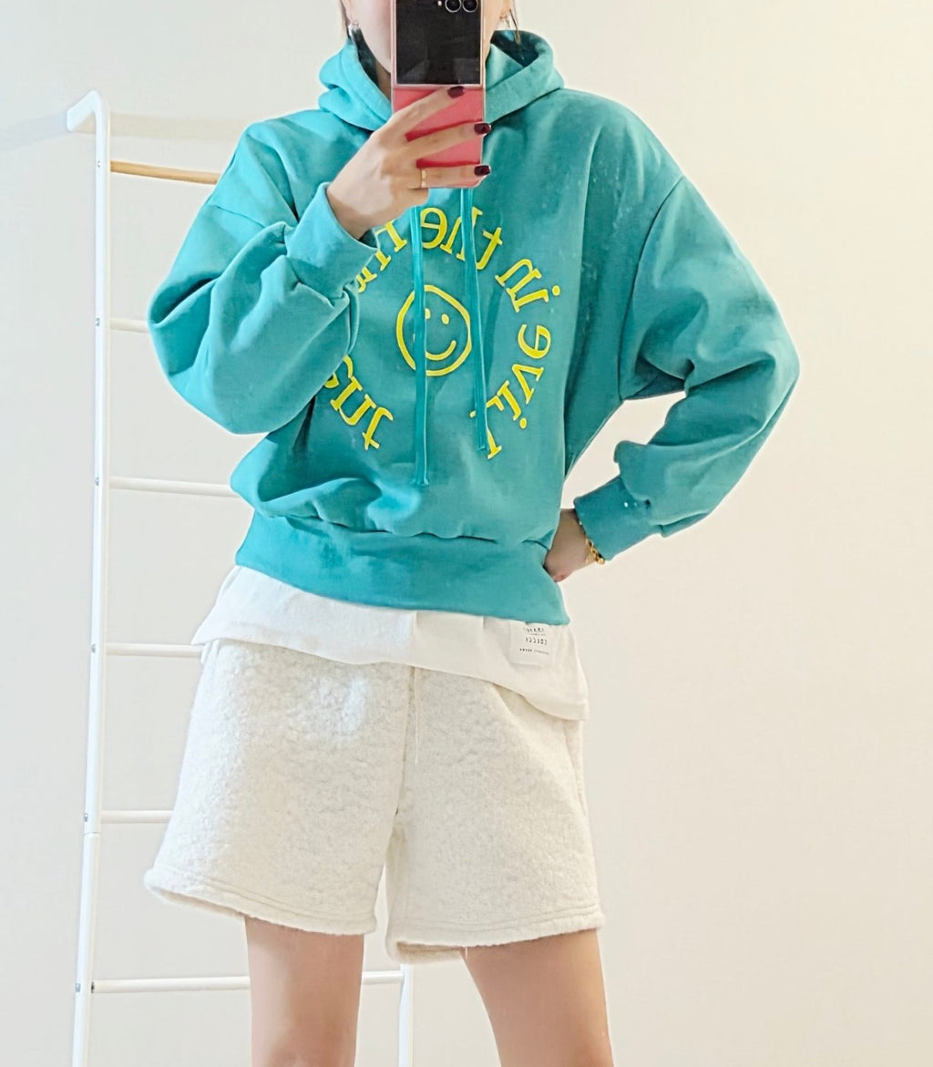 Live in the Moment Smiley Cropped Hoodie