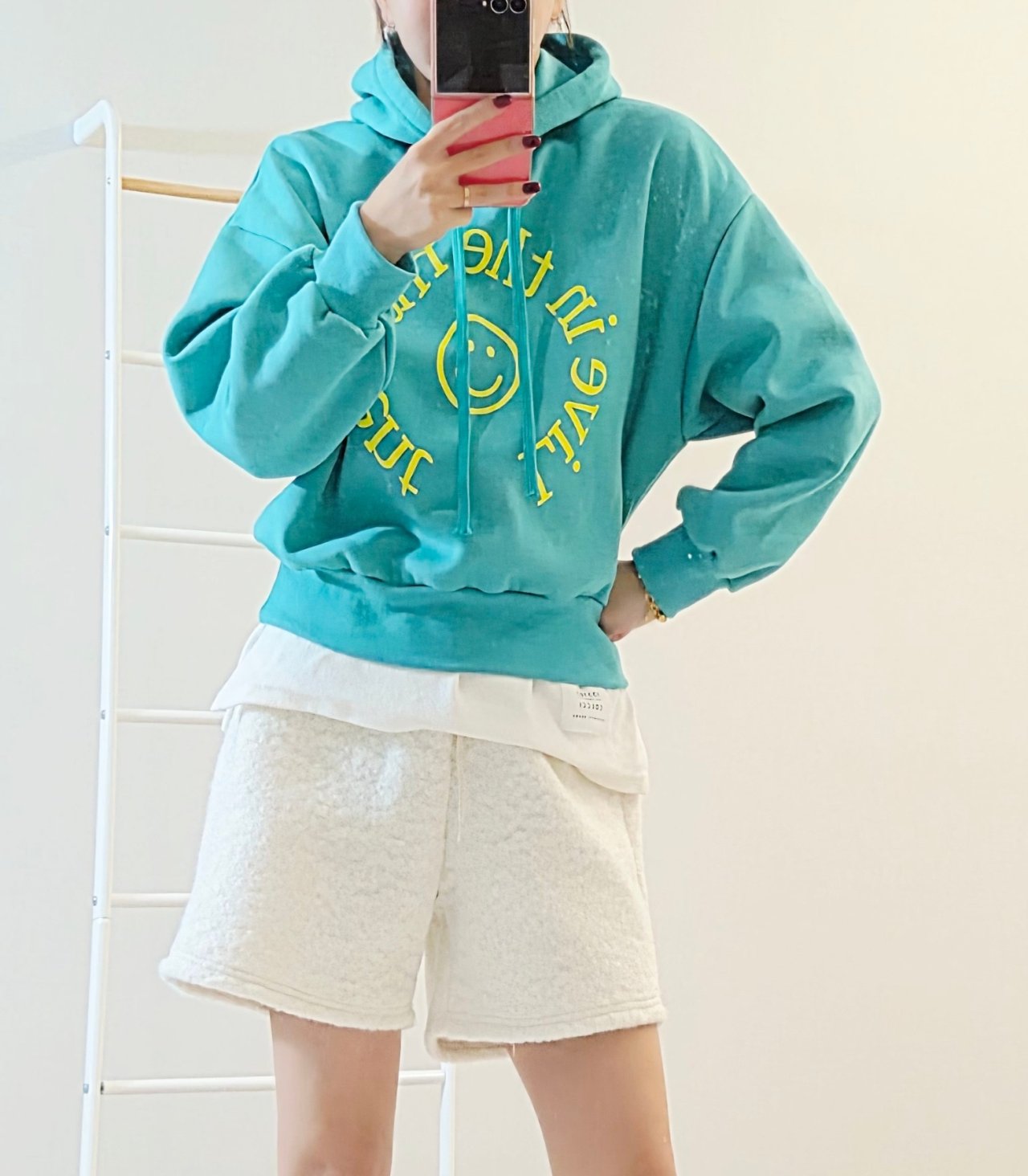 Live in the Moment Smiley Cropped Hoodie