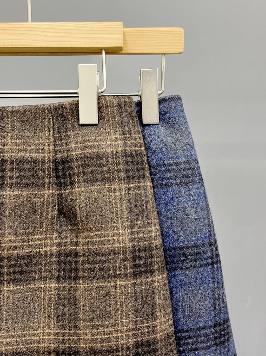Bomi Patch Plaid Wool Skirt