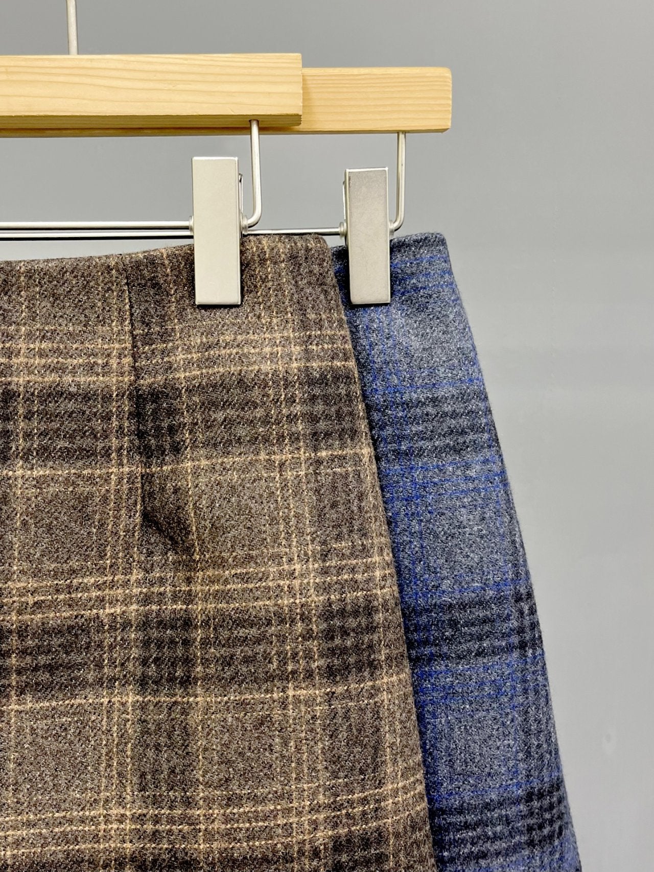 Bomi Patch Plaid Wool Skirt
